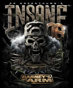 Insane OG von Barney’s Farm (Dr. Greenthumb) – Verpackungs-Artwork mit Totenkopf und OG-Logo
