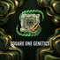 Quadratisches Square One Genetics Kollektionsbild mit originalem Markensymbol auf dunkelgrünem Hintergrund