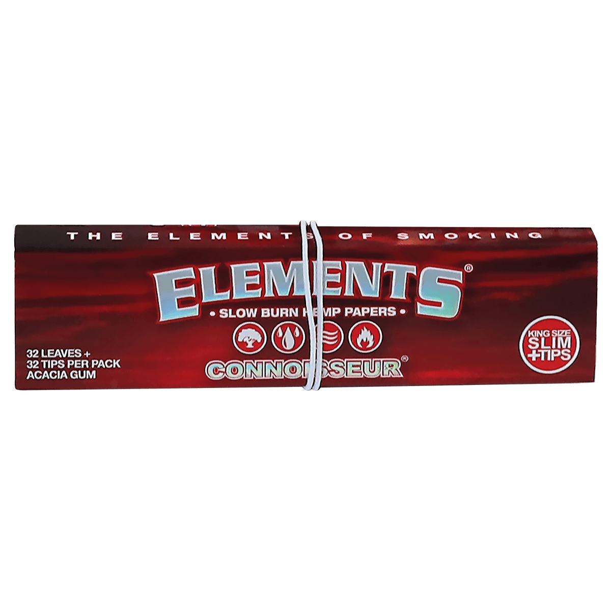 Elements Red Hemp Papers Connoisseur King Size Slim mit Tips