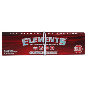 Elements Red Hemp Papers Connoisseur King Size Slim mit Tips