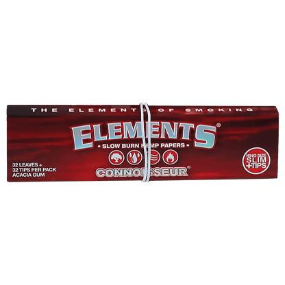 Elements Red Hemp Papers Connoisseur King Size Slim mit Tips