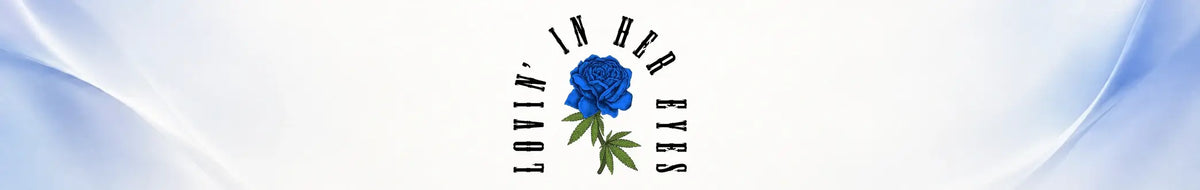 Lovin’ in Her Eyes Logo mit blauer Rose auf hellem Hintergrund – Only Seeds Europe